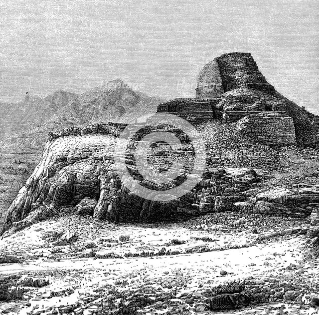 A ruined tope (stupa) in the Khyber Pass, Pakistan/Afhanistan, 1895. Artist: Unknown