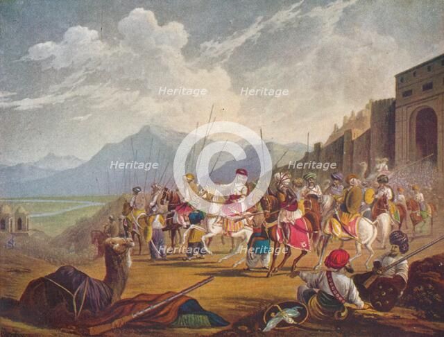 'A Ruling Prince of Western India with his Vassals', 1908. Artist: Unknown.