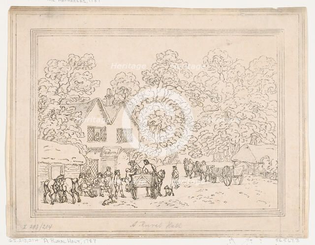 A Rural Halt, 1787., 1787. Creator: Thomas Rowlandson.