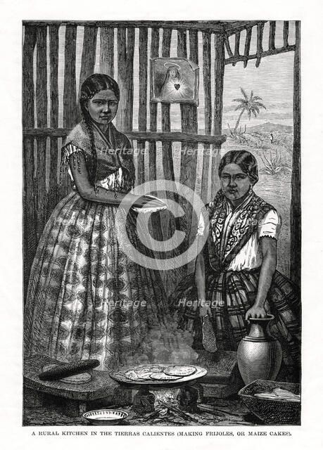 'A Rural Kitchen in the Tierras Calientes', Mexico, 1877. Artist: Unknown