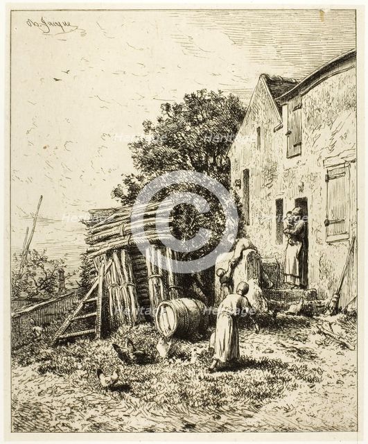 A Rustic Dwelling, c. 1865. Creator: Charles Emile Jacque.