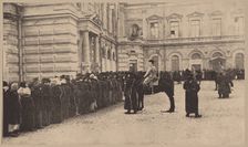 A Russian Bread Line Guarded by the Imperial Police. March 1917, 1917