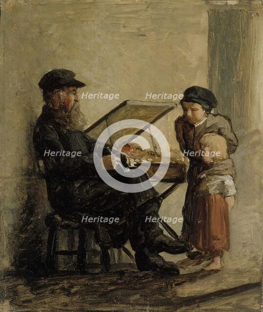 A Russian Salesman of Sweet Cakes at the Helsinki South Harbour Market, sketch, 1873. Creator: Albert Edelfelt.