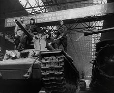 A Russian Tank Being Driven Out of a Factory, 1941. Creator: British Pathe Ltd