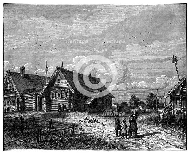 A Russian village in the southern agricultural zone, c1890. Artist: Unknown