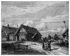 A Russian village in the southern agricultural zone, c1890