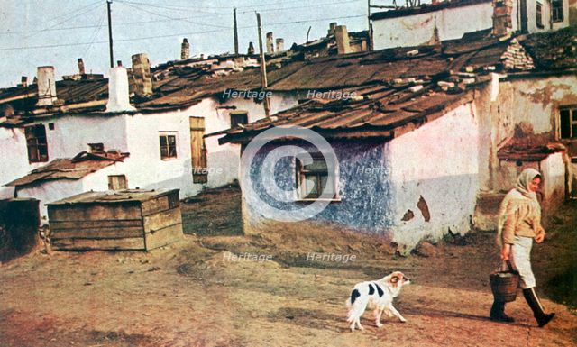 A Russian village, World War II, 1942. Artist: Unknown