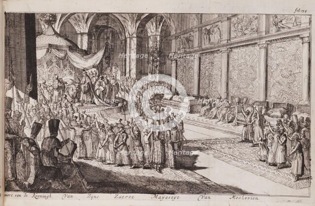A scene at the royal court of Tsar Alexis Mikhailovich, 1677. Artist: Hooghe, Romeyn de (1645-1708)