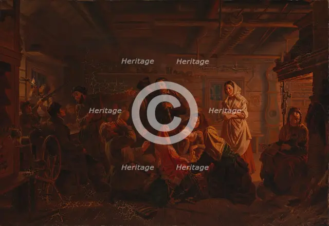 A scene from Hirvenhiihtäji, 1856. Creator: Robert Wilhelm Ekman.