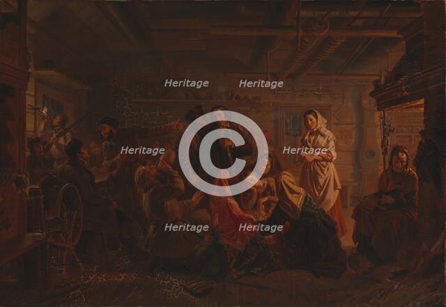 A scene from Hirvenhiihtäji, 1856. Creator: Robert Wilhelm Ekman.