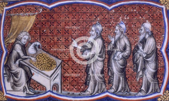 A scene from the Bible Historiale, 1357. Creator: Unknown.