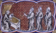 A scene from the Bible Historiale, 1357. Creator: Unknown