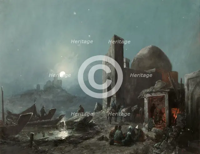 A Scene from the Life in Central Asia', 1887.  Creator: Karasin, Nikolai Nikolayevich (1842-1908).