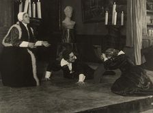 A scene from the play based on K. Gutskov's drama "Uriel Acosta", 1920-1929. Creator: Unknown