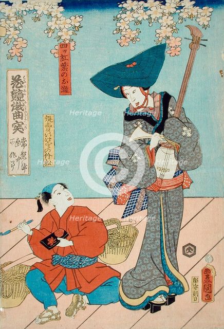 A Scene from the Play Hana no ura gikyoku tsuki (image 1 of 3), 1846. Creator: Utagawa Kunisada.