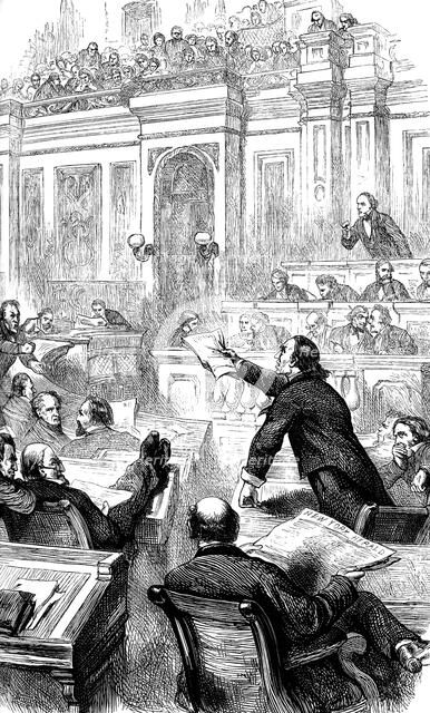 A scene in the US House of Representatives, Washington DC, USA, c1860s (c1880). Artist: Unknown