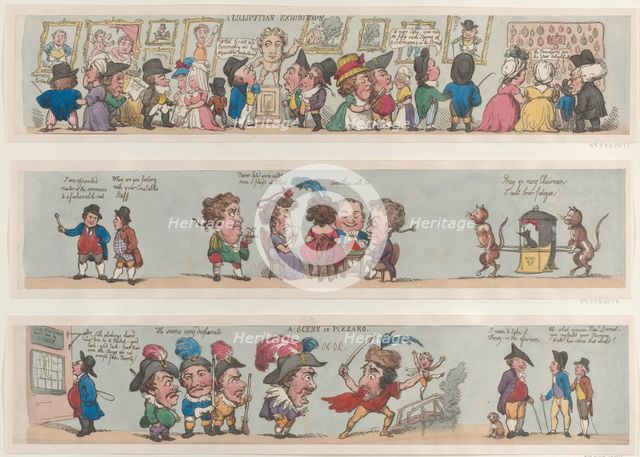 A Scene in Pizzaro, Grotesque Borders for Rooms & Halls (?), 1799-1800., 1799-1800. Creator: Thomas Rowlandson.