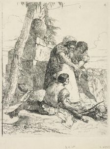 A scene of witchcraft. Plate 4 from: Scherzi di Fantasia (Sktches of Fantasy), 1743-50. Creator: Giovanni Battista Tiepolo