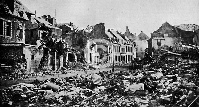 'A Scene of Desolation. -  A Street in Peronne', 1919. Artist: War Office.