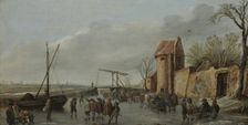 A Scene on the Ice, 1627. Artist: Goyen, Jan Josefsz, van (1596-1656)