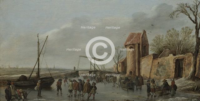 A Scene on the Ice, 1627. Artist: Goyen, Jan Josefsz, van (1596-1656)