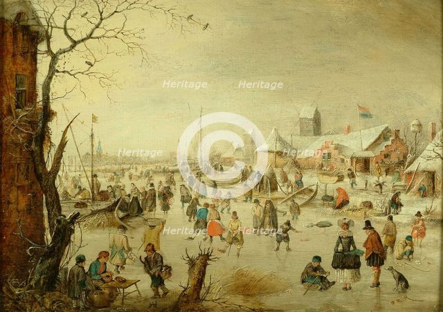 A scene on the Ice, c.1630. Artist: Avercamp, Hendrick (1585-1634)