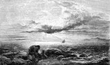 "A Scene Suggested by the Death of Pompey" - painted by T. Danby, 1856. Creator: Harvey Orrin Smith