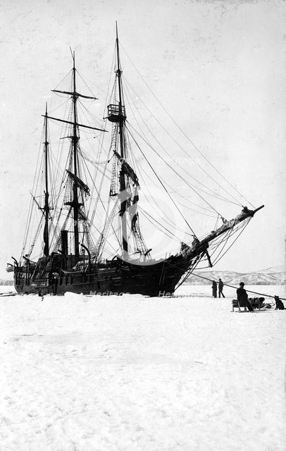 A schooner in the ice of Avacha Bay, 1910-1929. Creator: Ivan Emelianovich Larin.