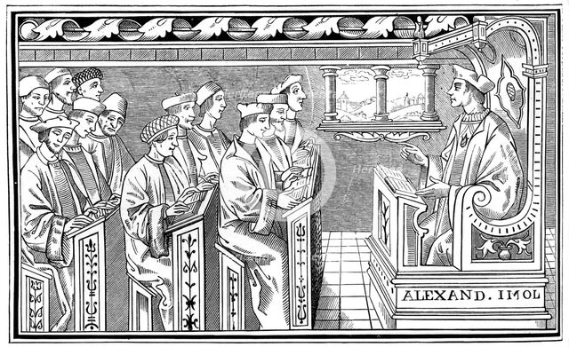 A schoolhouse, 16th century (1849). Artist: Unknown