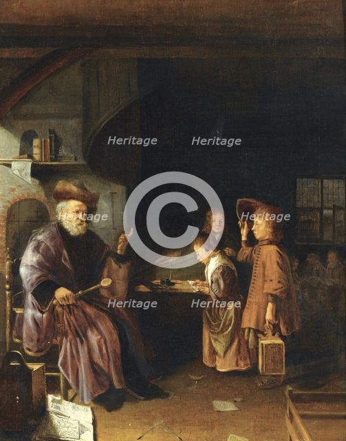 A schoolmaster teaching his pupils in a classroom, Mid of 17th century. Artist: Egmondt, Pieter Cornelisz. van (1614/22-1663)
