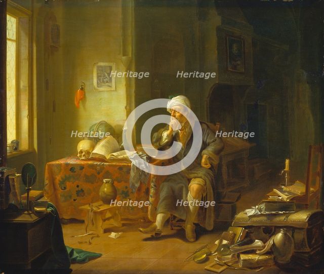 A Scholar in his Study, 1754. Creator: Justus Juncker.