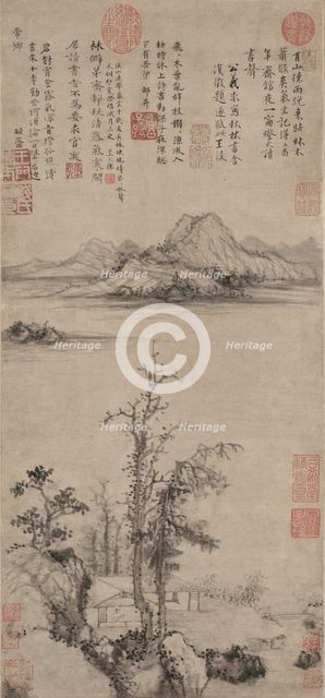 A Scholar's Retreat amid Autumn Trees, Ming dynasty (1368-1644). Creator: Wang Fu (Chinese, 1362-1416).