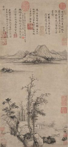 A Scholar's Retreat amid Autumn Trees, Ming dynasty (1368-1644). Creator: Wang Fu (Chinese, 1362-1416)