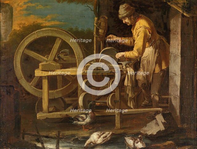 A scissor grinder, Early 18th cen. Creator: Cipper, Giacomo Francesco (1664-1736).