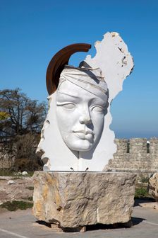 A sculpture at the fortress at Sesimbra, Portugal, 2009. Creator: Samuel Magal