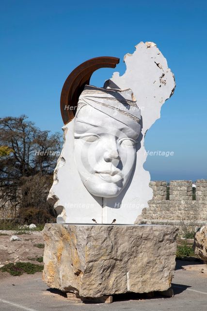 A sculpture at the fortress at Sesimbra, Portugal, 2009. Creator: Samuel Magal.