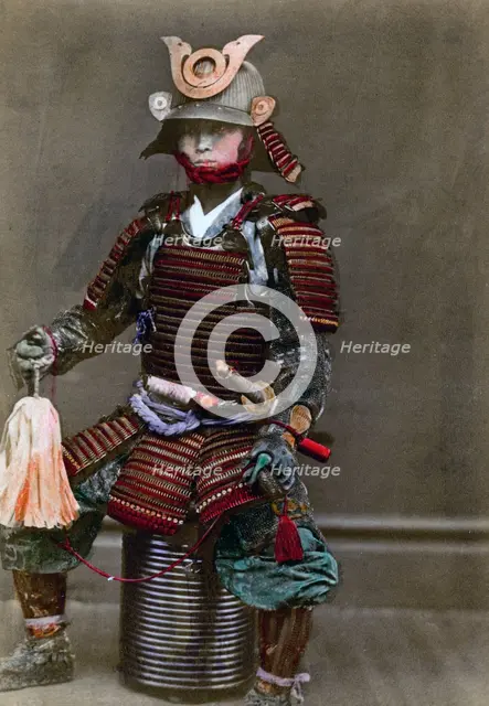 A samurai in armour, Japan, 1882. Artist: Felice Beato