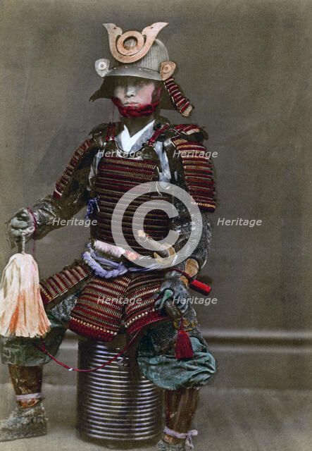 A samurai in armour, Japan, 1882. Artist: Felice Beato