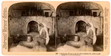 A Samaritan woman at Jacob's Well, Palestine, 1900.Artist: Underwood & Underwood