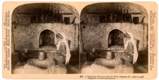 A Samaritan woman at Jacob's Well, Palestine, 1900.Artist: Underwood & Underwood
