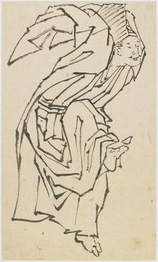 A Sambaso Dancer, late 18th-early 19th century. Creator: Hokusai
