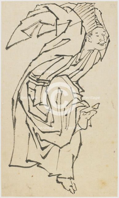 A Sambaso Dancer, late 18th-early 19th century. Creator: Hokusai.