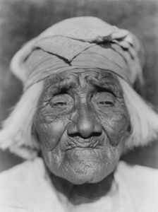 A Santa Ysabel Woman-Diegueño, c1924. Creator: Edward Sheriff Curtis