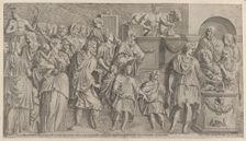 A Sacrifice, copied from a relief on Trajans Column, 1565. Creator: Leon Davent