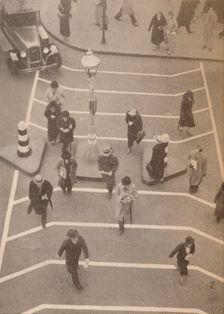 A Safety Lane opposite Charing Cross Station c1934, (1935)