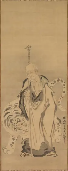 A Sage with Tiger, 17th century. Creator: Kano Tan?y? (Japanese, 1602-1674)