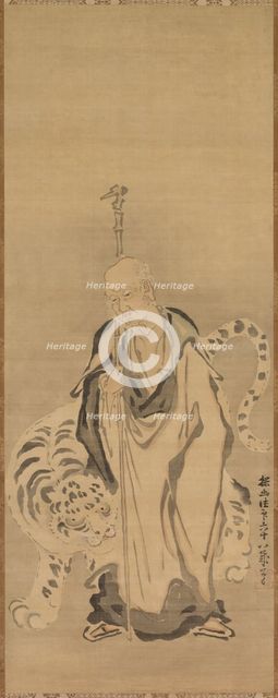 A Sage with Tiger, 17th century. Creator: Kano Tan?y? (Japanese, 1602-1674).