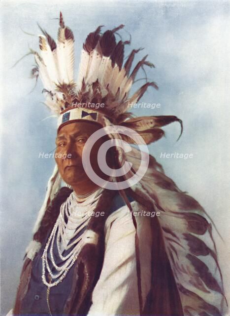 A Sahaptin chief, 1912. Artist: Robert Wilson Shufeldt.