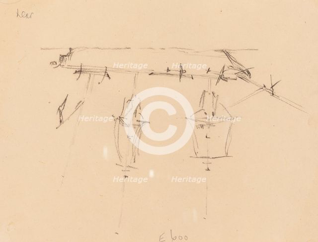 A Sailing Ship [verso], 1839/1845. Creator: Edward Lear.