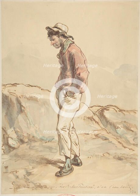 A Sailor Standing on the Shore, 1859-60. Creator: Paul Gavarni.